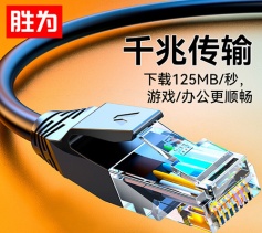 六类CAT6类网线 千兆网络连接线1米 胜为电脑宽带非屏蔽八芯双绞线 家用跳线成品网线 LC-6010G